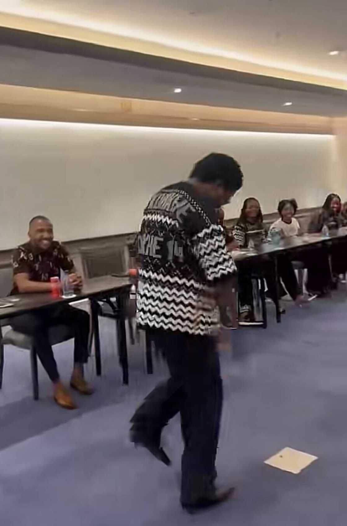 A man wowed the crowd with slick dance moves reminiscent of South African DJ Murdah Bongz. A man wowed the crowd with slick dance moves reminiscent of South African DJ Murdah Bongz.