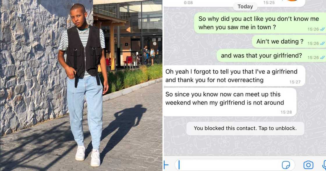 A sad lady found out her man was cheating by spotting him in town with another girl. A sad lady found out her man was cheating by spotting him in town with another girl.