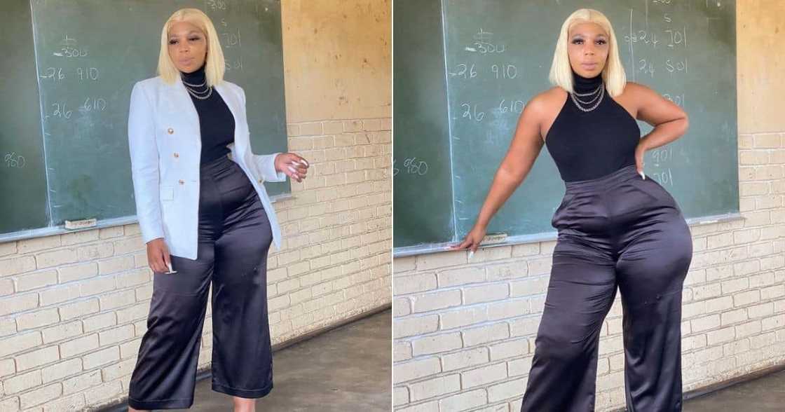 South African teacher shows of outfit South African teacher shows of outfit