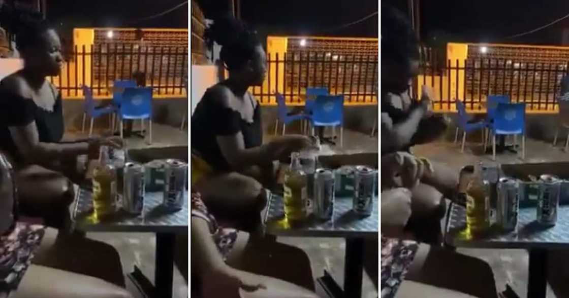 A lady was filmed putting away food at groove. A lady was filmed putting away food at groove.