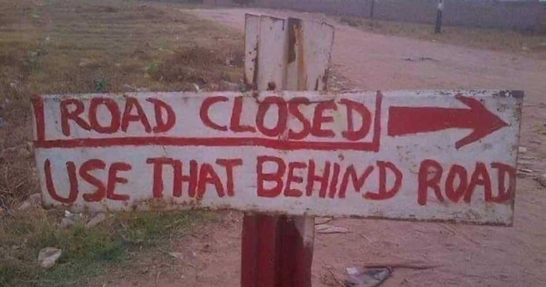 road sign, facebook, english