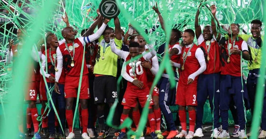 TTM Chairman Abram Sello has promised to give his players the entire R7m Nedbank Cup prize money. Image: @TTM_Original/Twitter