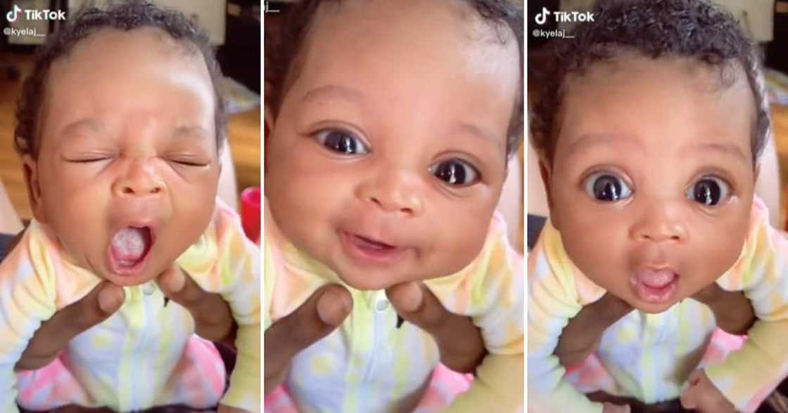 Cute baby with big beautiful brown eyes Cute baby with big beautiful brown eyes