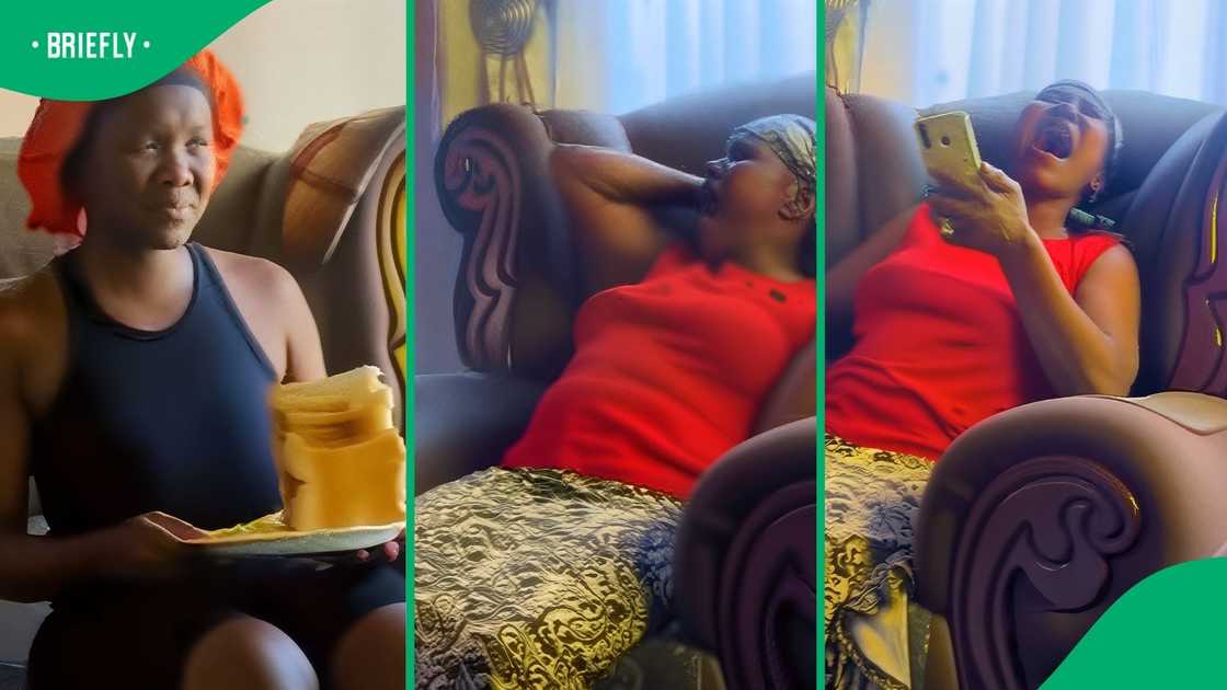 This mom can't stop laughing at her daughter holding a whole loaf of bread for a meal. This mom can't stop laughing at her daughter holding a whole loaf of bread for a meal.