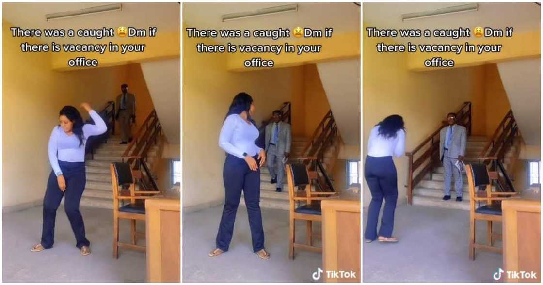 Sugarcane, pretty Nigerian lady dances at office, male boss, boss catches her Sugarcane, pretty Nigerian lady dances at office, male boss, boss catches her