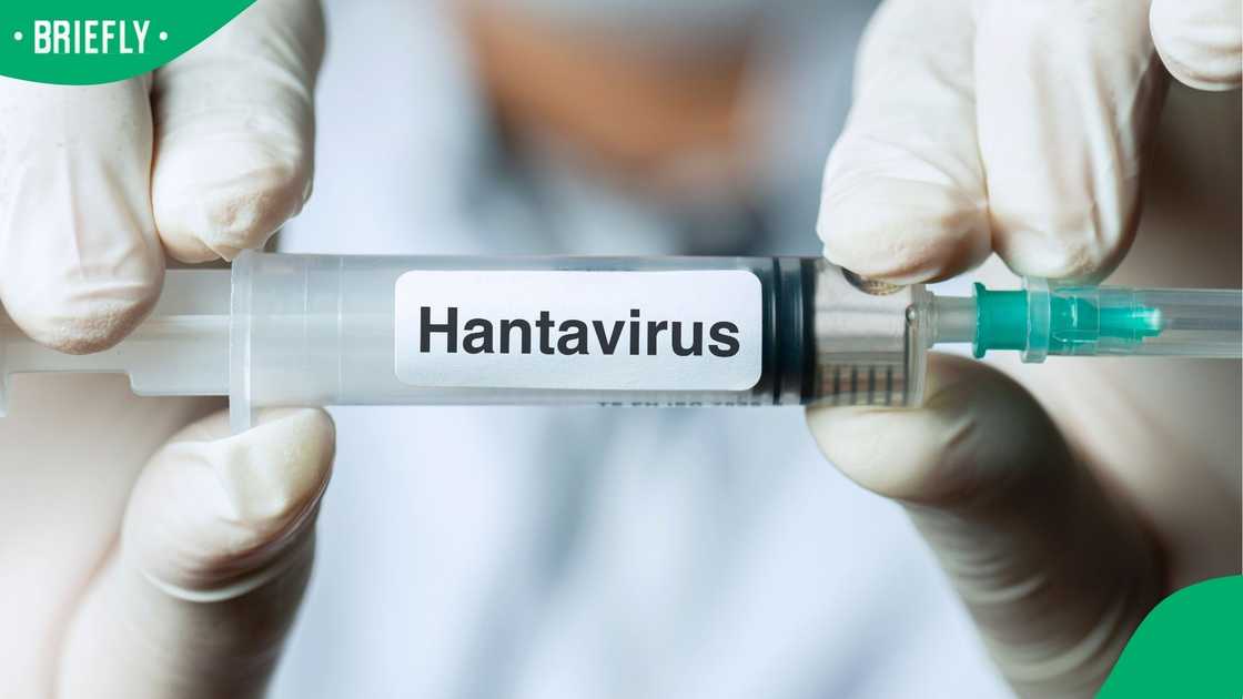 Doctor holding Hantavirus Vaccine