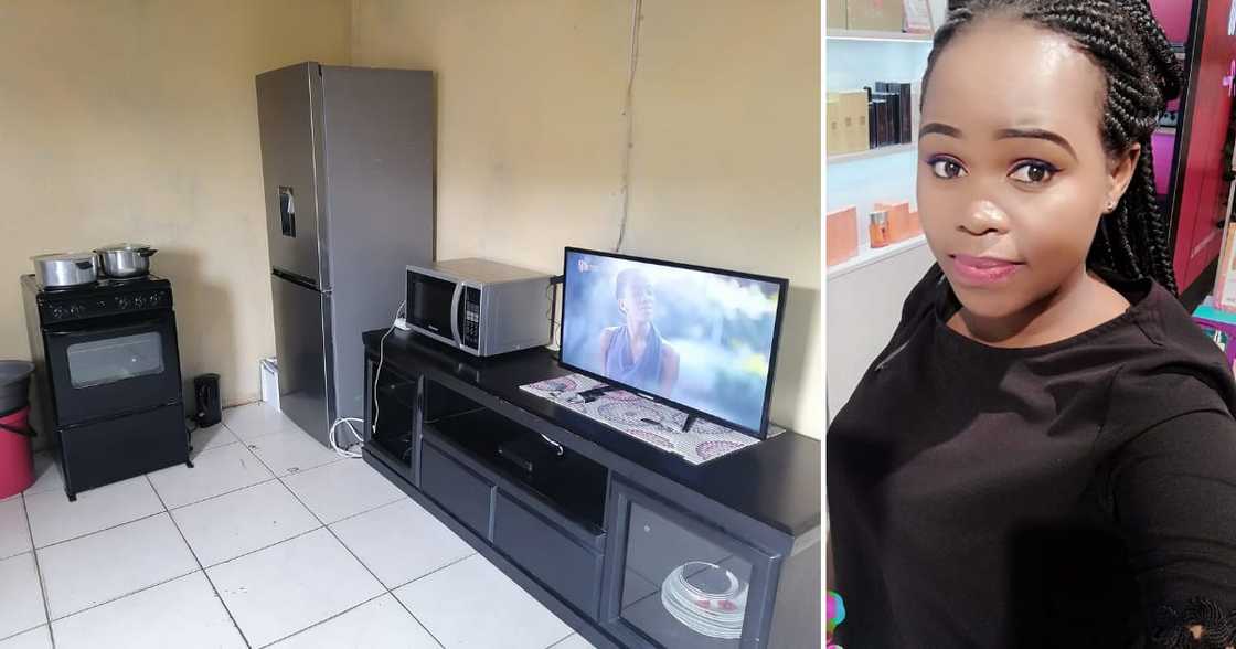 The Durban woman showed off her one-room The Durban woman showed off her one-room