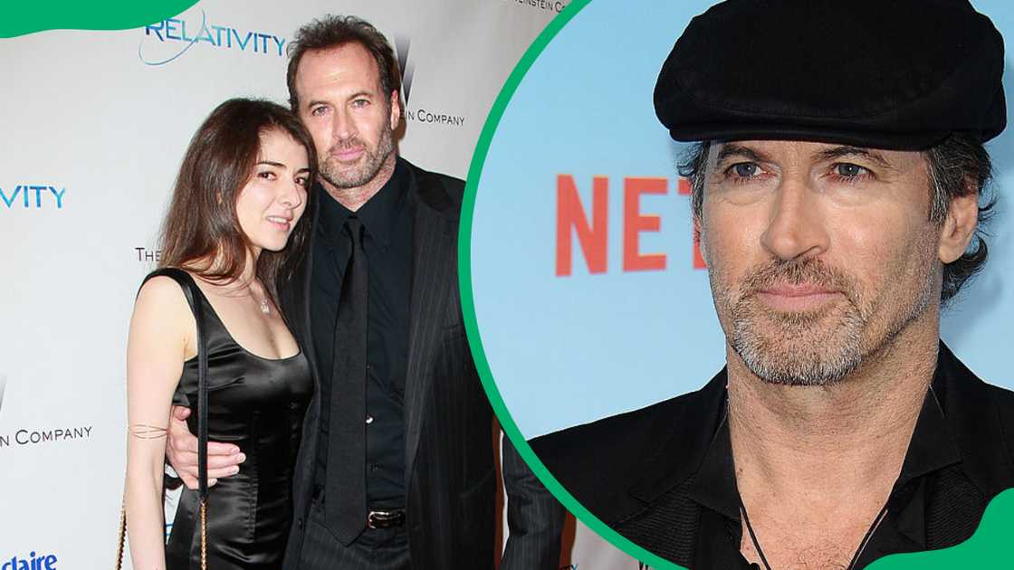 Actors Kristine Saryan and Scott Patterson during the Golden Globe Awards Party (L). Scott Patterson during the premiere of "Gilmore Girls: A Year in the Life (R).