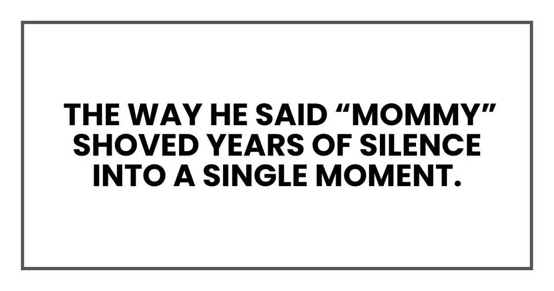 The way he said “Mommy” shoved years of silence into a single moment. The way he said “Mommy” shoved years of silence into a single moment.