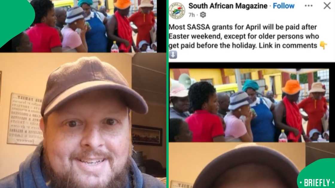 The visual on the right showed elderly persons will receive their payments before Easter