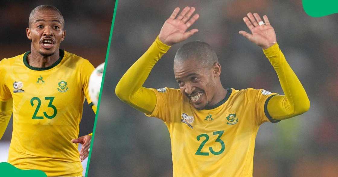 Thapelo Morena scored a brace for Bafana Bafana Thapelo Morena scored a brace for Bafana Bafana