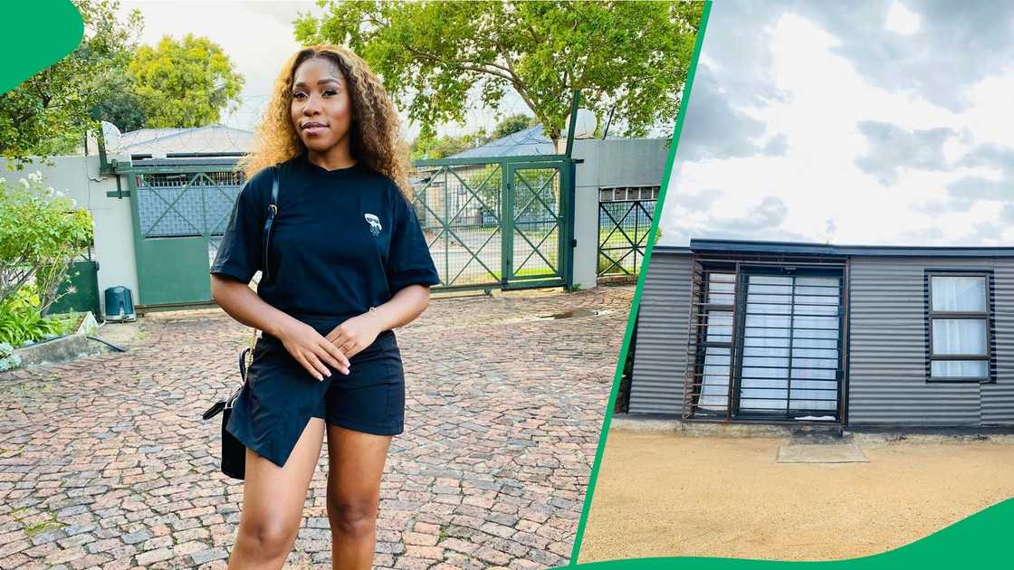 She showed off her lounge area and bedroom in the open-plan setup