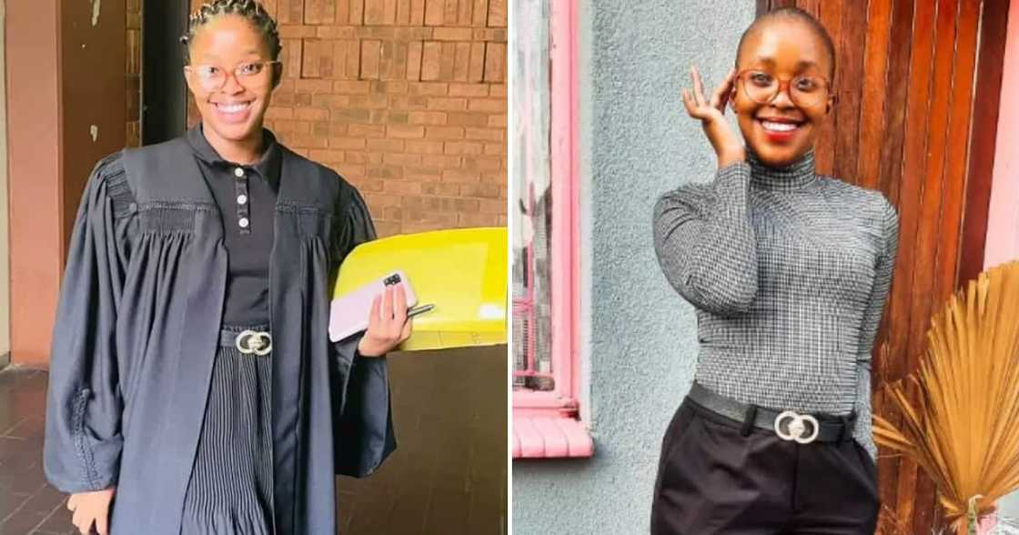 A young lawyer celebrated her first court appearance A young lawyer celebrated her first court appearance