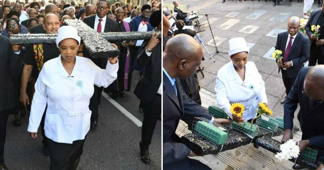 KwaZulu-Natal Premiere Nomusa Dube-Ncube carries cross in Good Friday procession KwaZulu-Natal Premiere Nomusa Dube-Ncube carries cross in Good Friday procession