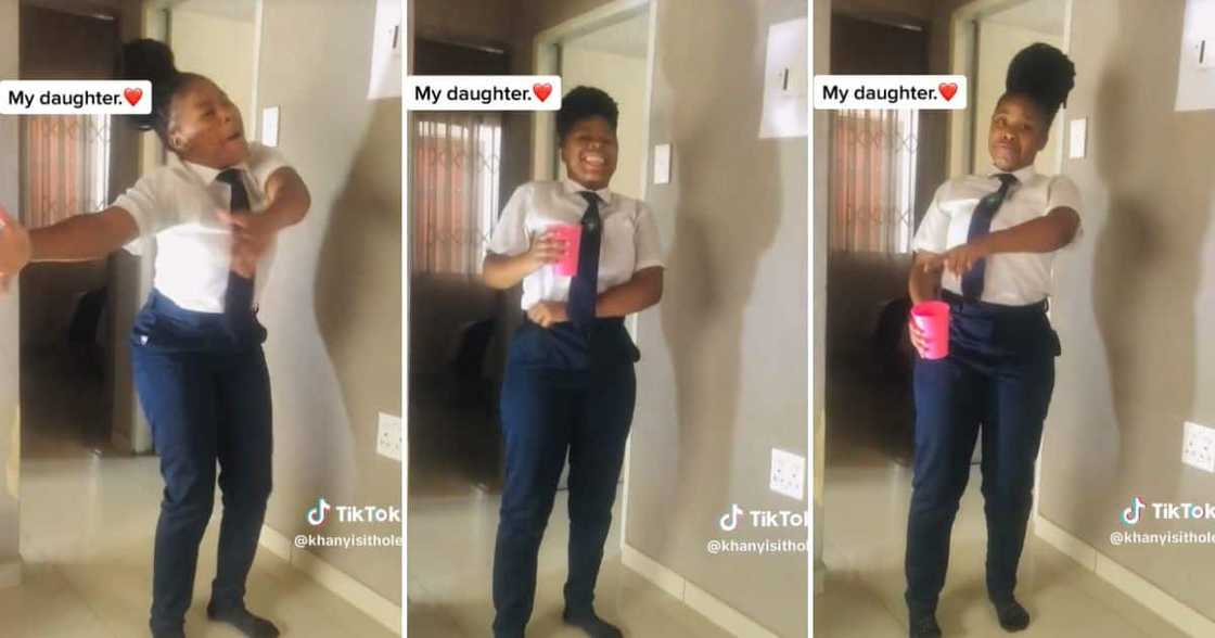 Dad hypes daughter up to dance in TikTok video Dad hypes daughter up to dance in TikTok video