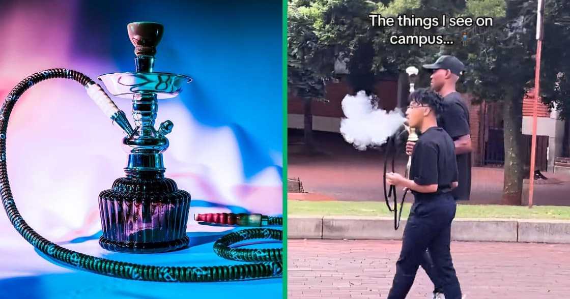 Two students were captured in a TikTok video smoking hubbly on campus. Two students were captured in a TikTok video smoking hubbly on campus.