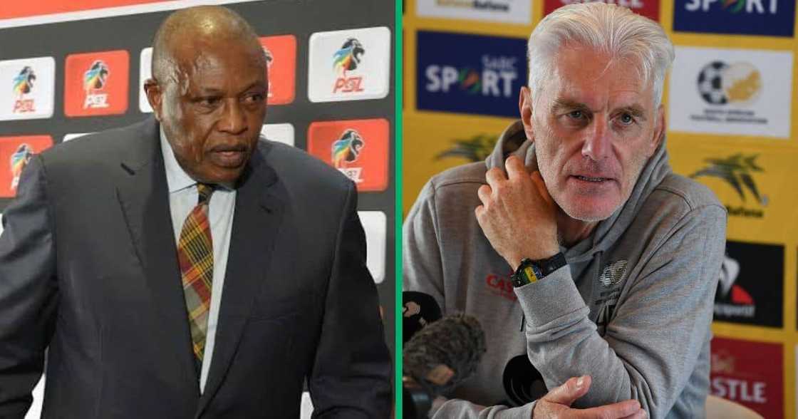PSL boss Irvin Khoza met up with Bafana mentor Hugo Broos to discuss many issues PSL boss Irvin Khoza met up with Bafana mentor Hugo Broos to discuss many issues
