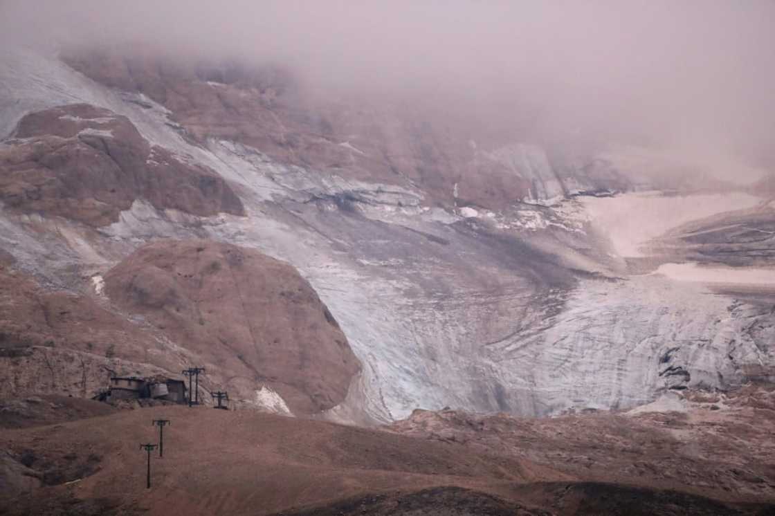 The Marmolada glacier is the largest in the Dolomites mountain range