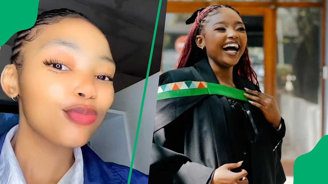 A South African woman obtained a master's degree in mathematics, and she showed it off. A South African woman obtained a master's degree in mathematics, and she showed it off.
