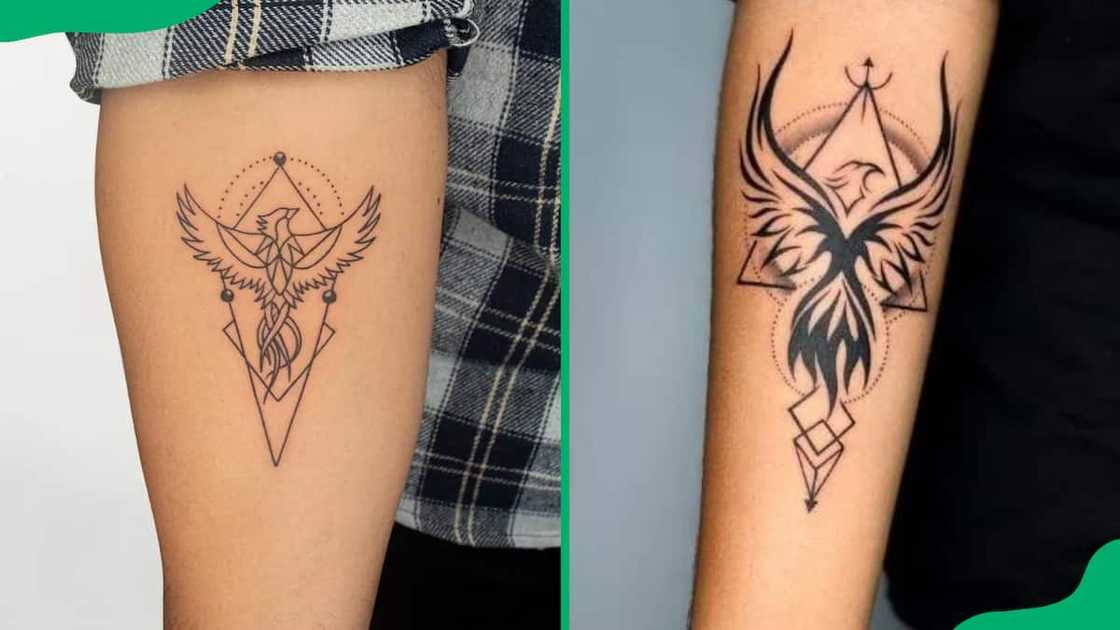 Geometric phoenix tattoos Geometric phoenix tattoos