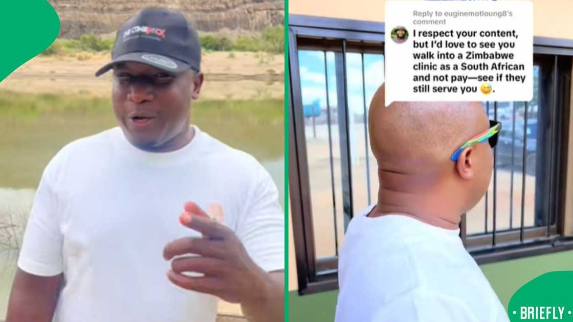 The man on the right was challenged to go to a clinic in Zimbabwe as a foreigner The man on the right was challenged to go to a clinic in Zimbabwe as a foreigner