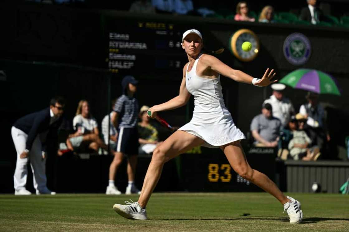 Final frontier: Elena Rybakina returns the ball to Simona Halep