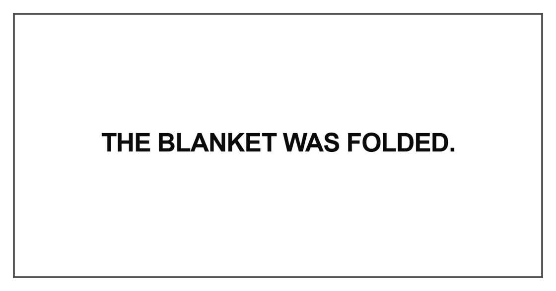 The blanket was folded