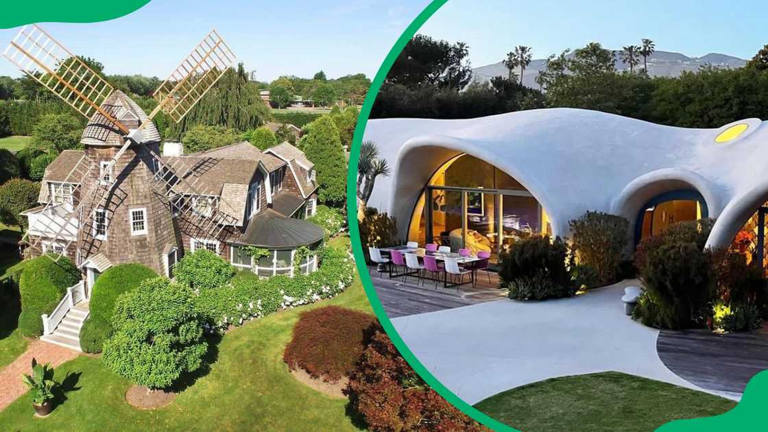 Robert Downey Jr.'s mansion at Windmill in New York (L). Robert Downey Jr.’s Malibu mansion (R).