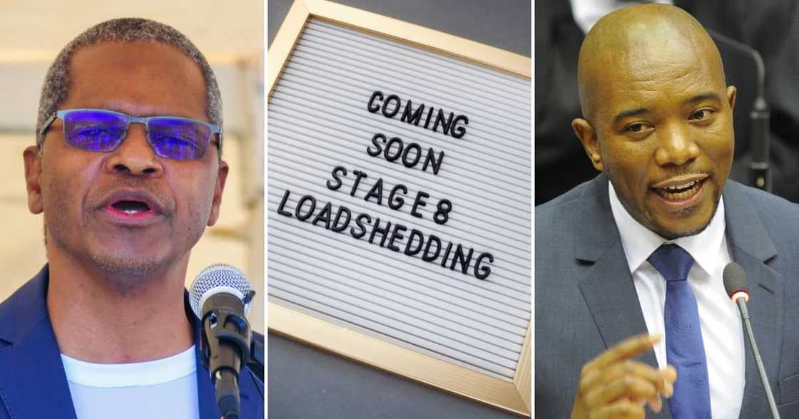 IFP Leader Velenkosi Hlabisa and Bosa leader Mmusi Maimance speak on loadshedding exemption