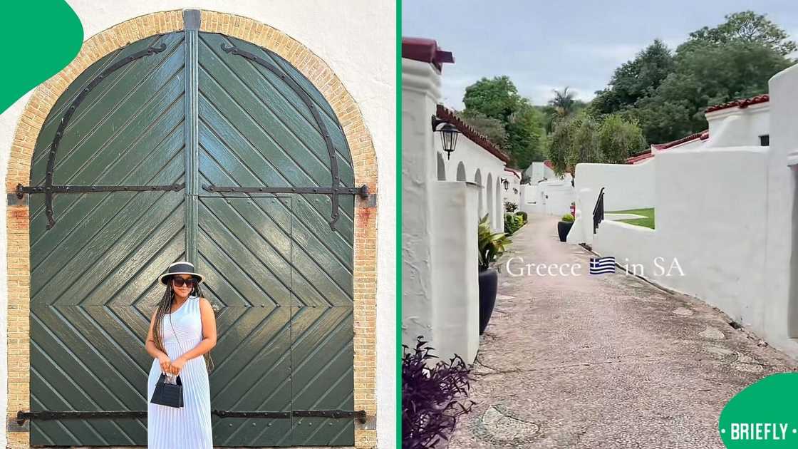 A woman showcased a place in South Africa that looks like Greece. A woman showcased a place in South Africa that looks like Greece.