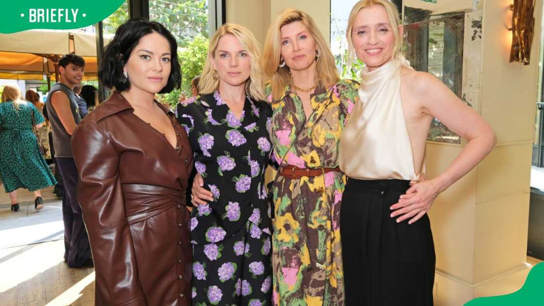 Sarah Greene, Eva Birthistle, Sharon Horgan and Anne-Marie Duff during the 2022 launch of Bad Sisters at The Petersham Sarah Greene, Eva Birthistle, Sharon Horgan and Anne-Marie Duff during the 2022 launch of Bad Sisters at The Petersham