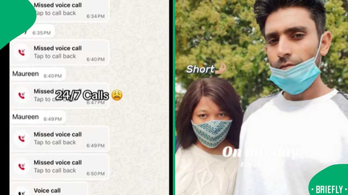 On the right showed the couple wearing masks On the right showed the couple wearing masks