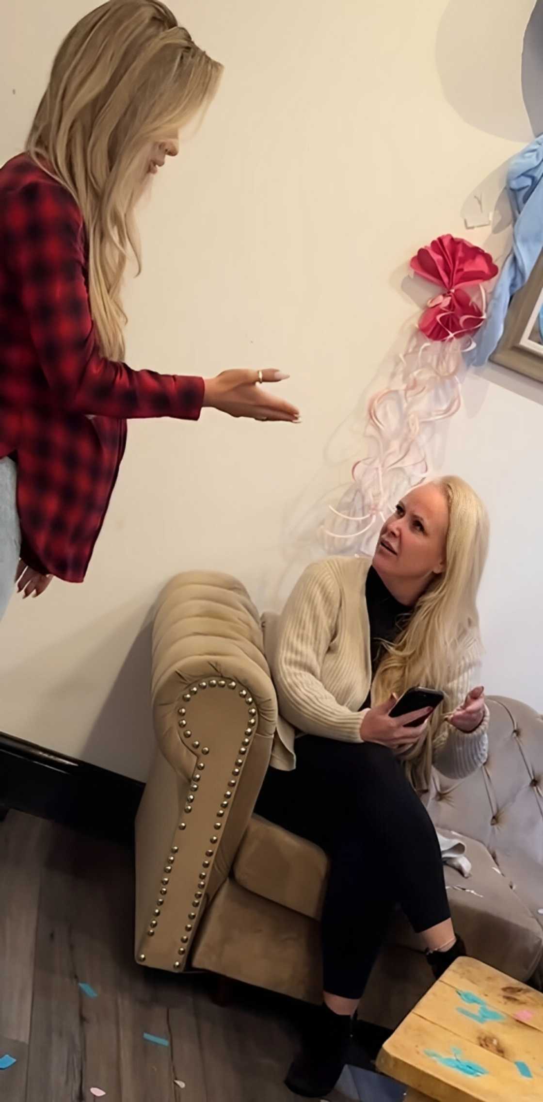 A woman confronts her mother-in-law for stealing the show at her gender reveal in a TikTok video. A woman confronts her mother-in-law for stealing the show at her gender reveal in a TikTok video.