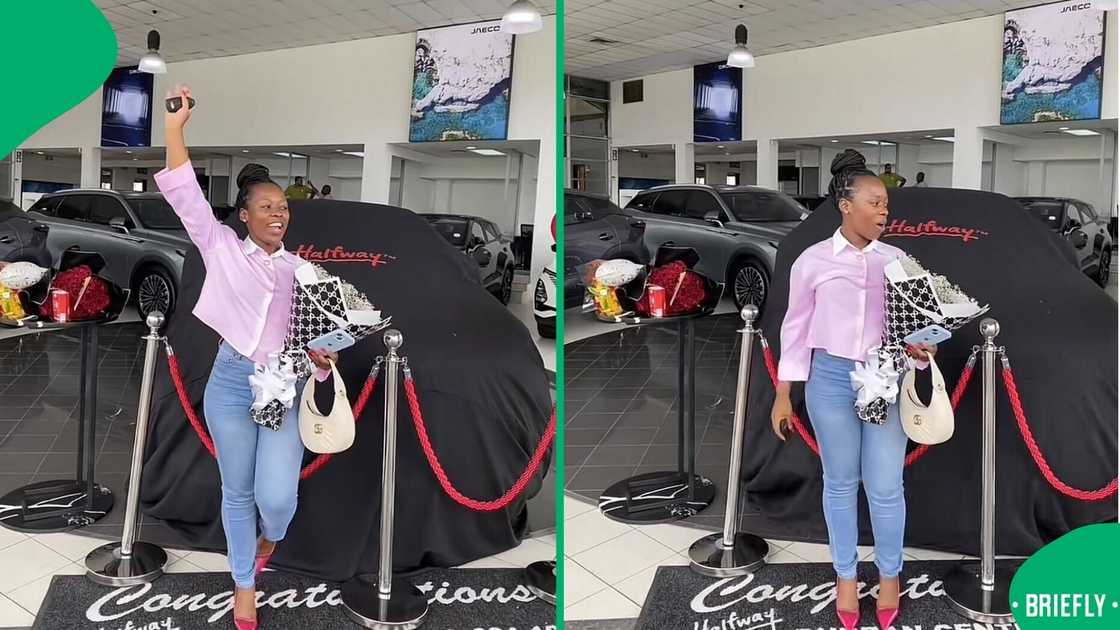 A woman celebrated buying a R329k car in a TikTok video that left SA inspired. A woman celebrated buying a R329k car in a TikTok video that left SA inspired.