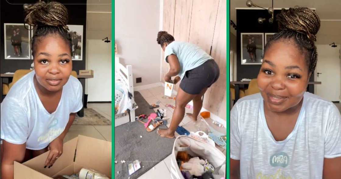 Mom cleaning children's room Mom cleaning children's room