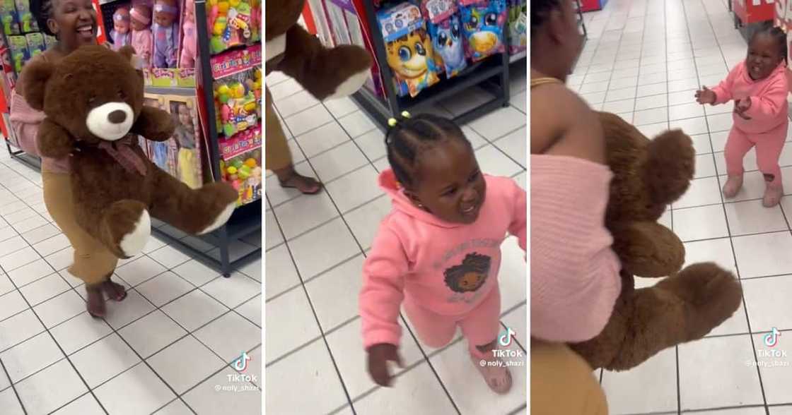 A toddler ran for er life at a store while her mother chased her A toddler ran for er life at a store while her mother chased her