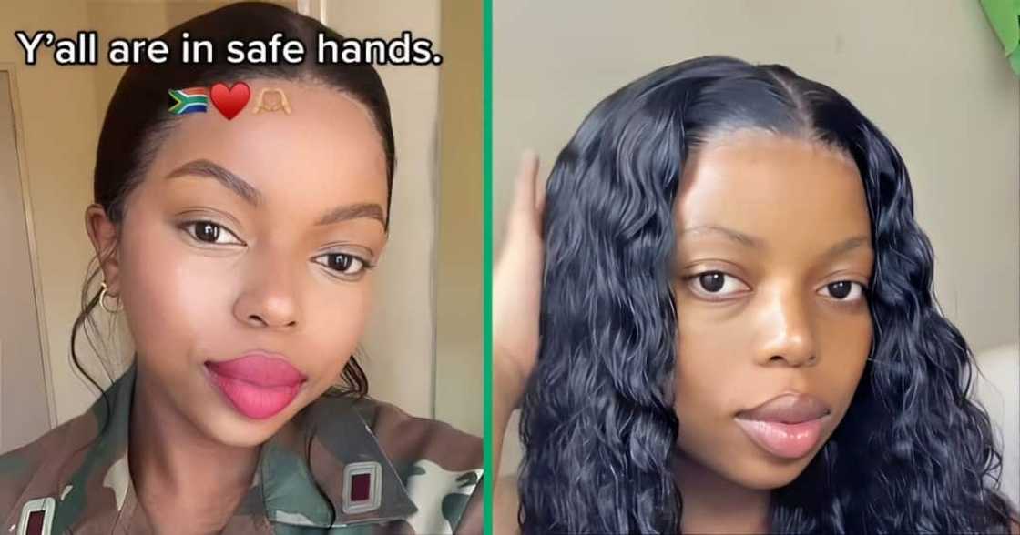 A lady thanked her neighbour in a TikTok video for advising her to join the army. A lady thanked her neighbour in a TikTok video for advising her to join the army.