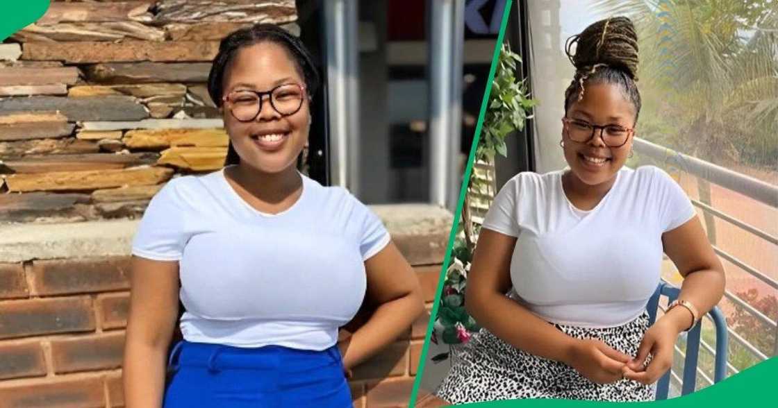 A woman showed off a R129 bag from PEP. A woman showed off a R129 bag from PEP.