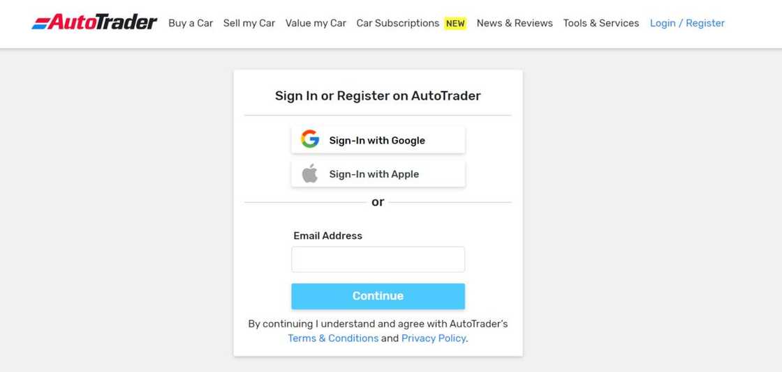 A screenshot of the Vehicle Check website A screenshot of the Vehicle Check website