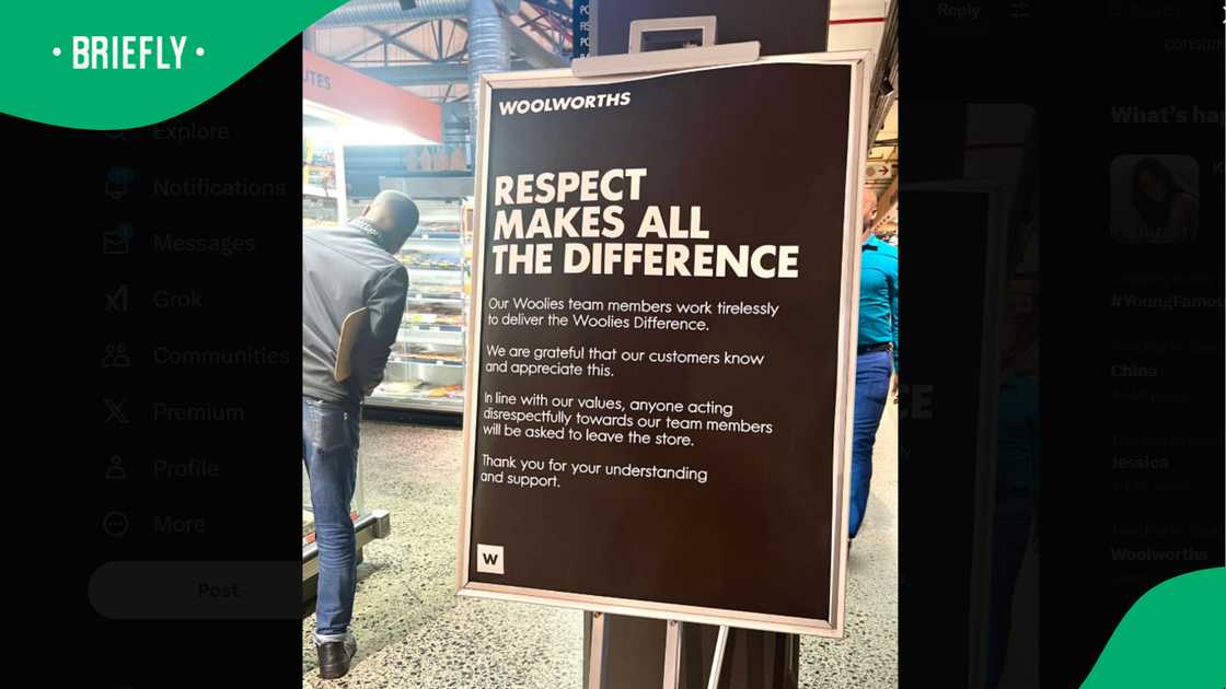 Woman's post on Woolies new sign goes viral.