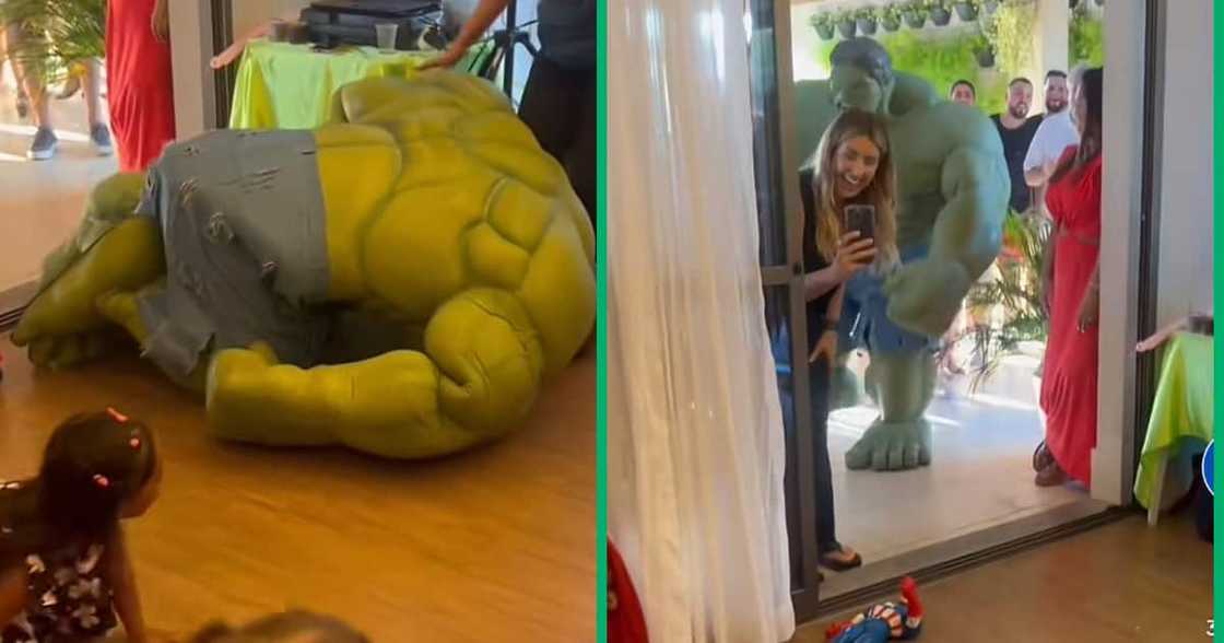 The internet couldn't get enough of the Hulk taking a fall at a children's birthday party. The internet couldn't get enough of the Hulk taking a fall at a children's birthday party.