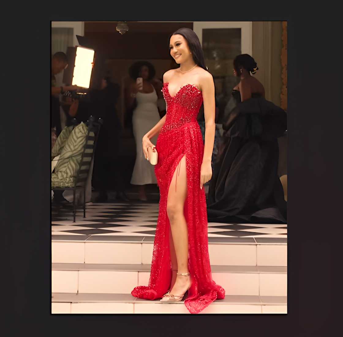 Kgomotso Christopher's daughter looked stunning in her matric dance dress. Kgomotso Christopher's daughter looked stunning in her matric dance dress.