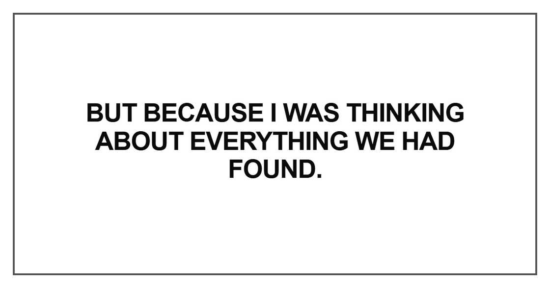 But because I was thinking about