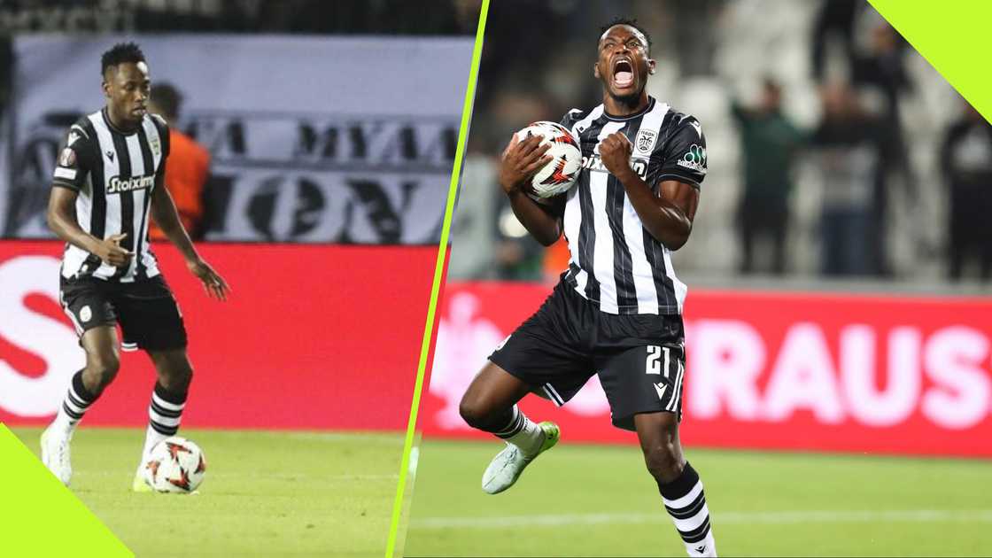 Baba Abdul Rahman scores for PAOK in the Europa League.