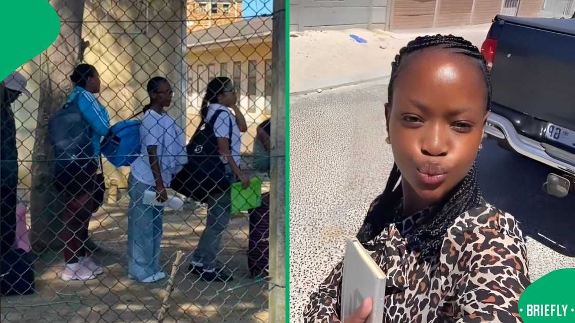 A woman heads off to the military. A woman heads off to the military.