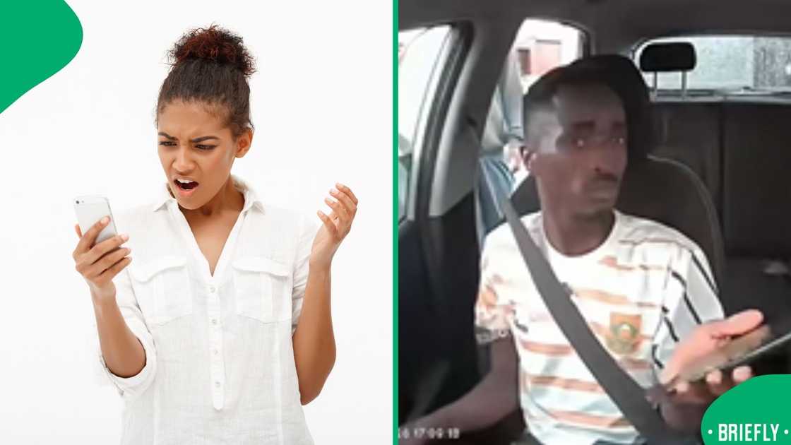 The visual on the right showed the e-hailing driver seconds before being mugged