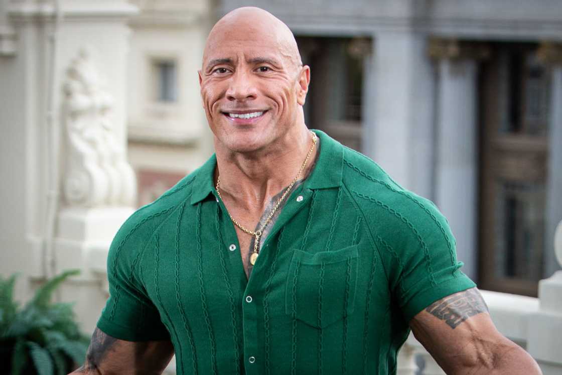 The Rock during the Black Adam photocall