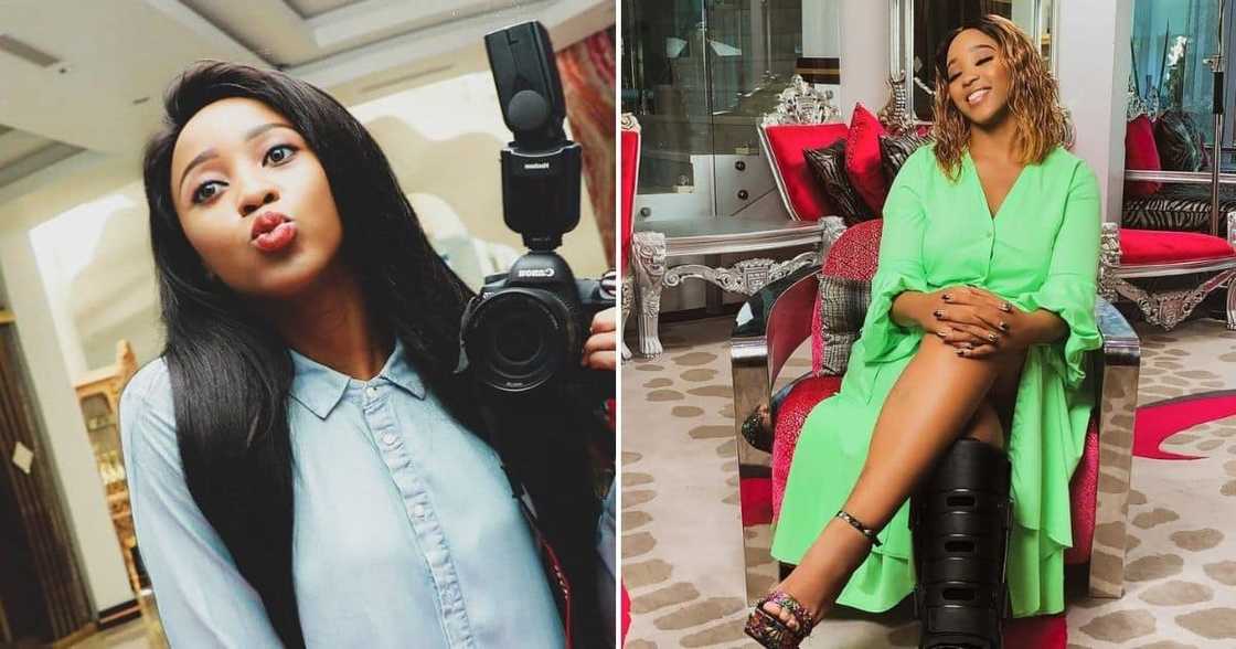 Sbahle Mpisane, heartwarming post, foot injury, 2018 accident Sbahle Mpisane, heartwarming post, foot injury, 2018 accident