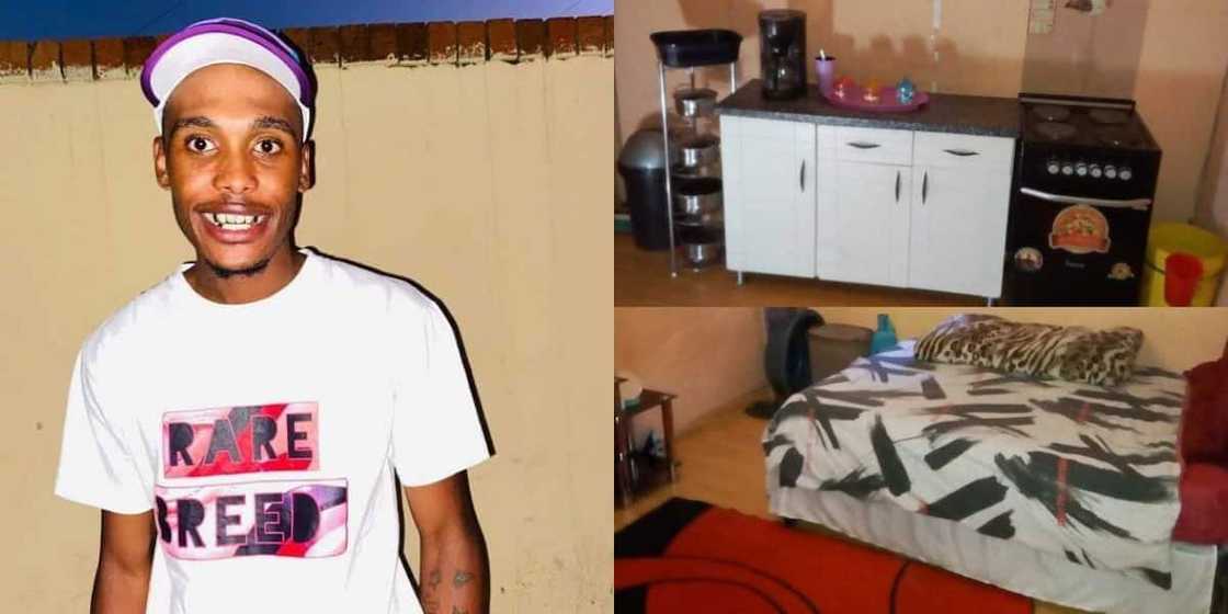 Thando Ngwenya from Soweto shared his backroom on social media and asked for interior decoration tips. Thando Ngwenya from Soweto shared his backroom on social media and asked for interior decoration tips.