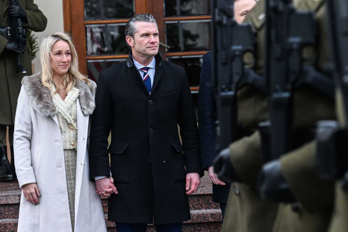 Pete Hegseth and his wife Jennifer Rauchet in Poland